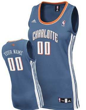 Womens Customized Charlotte Bobcats Blue Jersey->customized nba jersey->Custom Jersey